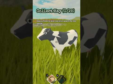 BotR6 tutorial preview showing the separate black-and-white cow in grass with a grey stone patch behind it